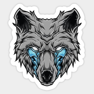 blue ornament wolves Sticker
